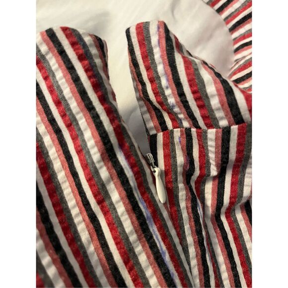 LOFT Cotton Striped One Shoulder Dress. Size 14 - Picture 6 of 7